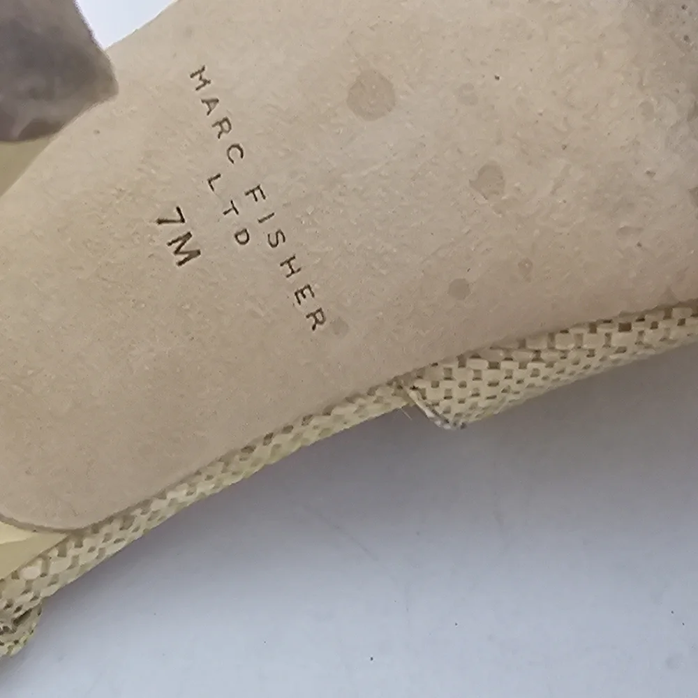 Marc Fisher LTD Torry Slingback Pumps Light Natural Textile Women’s Size 7